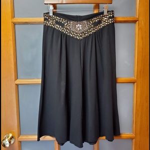 Fancy Crop Palazzo Pants Beaded Sequin Waist sz S